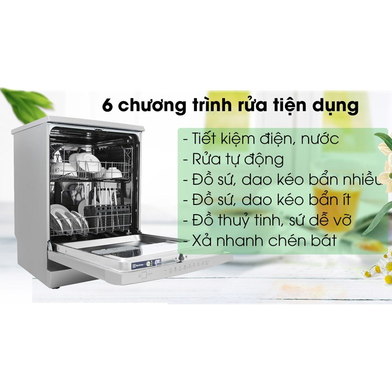 Máy rửa chén độc lập Electrolux ESF5512LOX Tặng kèm túi viên rửa Finish Quantum 34 Viên