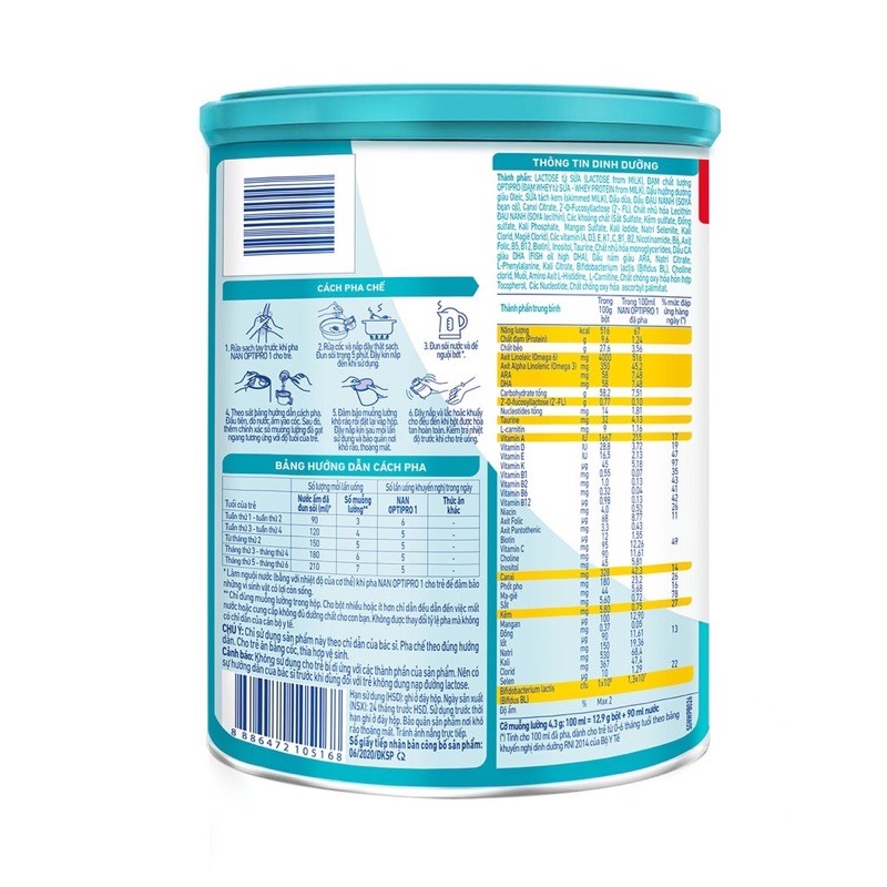 Sữa bột Nestle NAN OPTIPRO HMO 1 - Hộp 400g