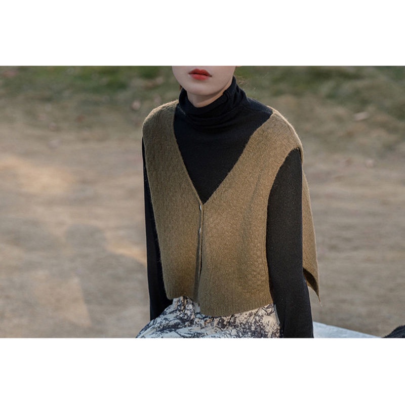 Áo sweater Dệt Kim Sát Nách Cổ Chữ v Phong Cách Harajuku | BigBuy360 - bigbuy360.vn