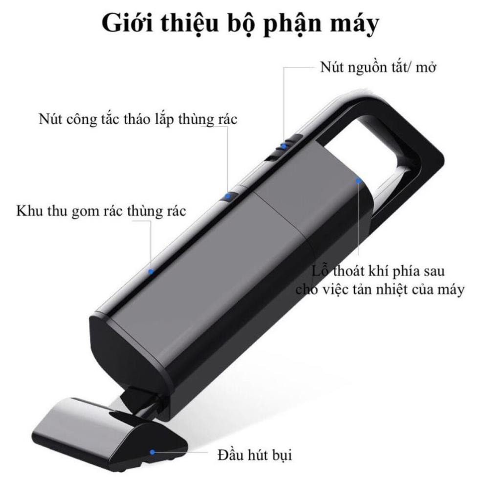 Máy hút bụi cầm tay 4 đầu thông minh không dây cao cấp AIKESI, lực hút siêu mạnh hút sạch bui bẩn, lông thú- BH 12 Tháng | BigBuy360 - bigbuy360.vn