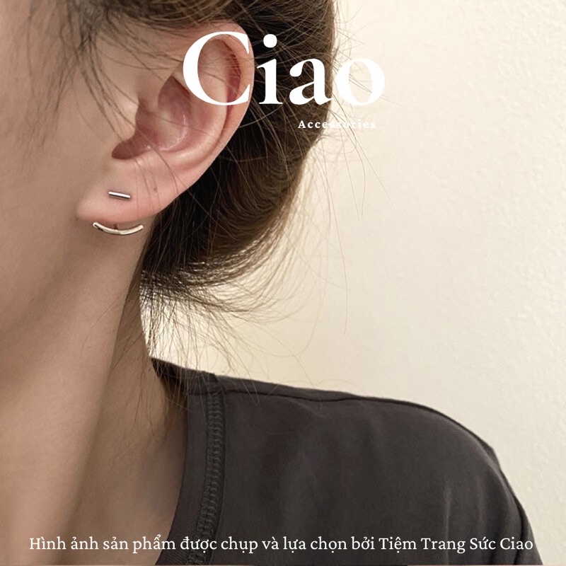 [HOẢ TỐC 1H] Khuyên tai/ Bông tai dáng dài mạ bạc S925 thiết kế hình mỏ neo Ciao accessories