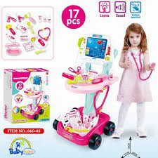 [HPTOYS] Đồ chơi bác sĩ xe đẩy khám cao cấp cỡ lớn (kick thước và ảnh thật)