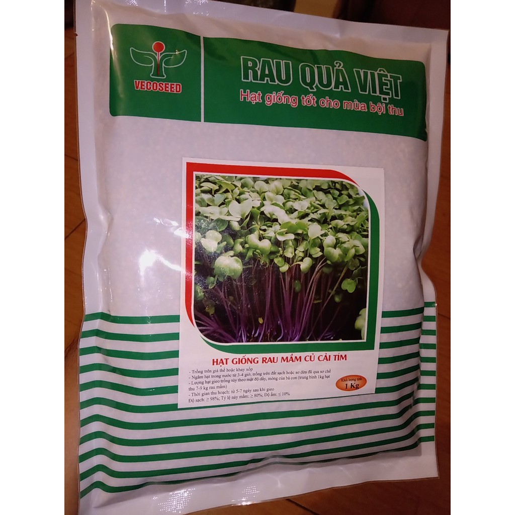 Hạt giống rau mầm củ cải đỏ / tím sạch - túi 1kg chuyên dùng làm rau mầm