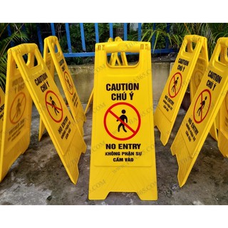 BẢNG THÔNG BÁO CHỮ A nhựa HDPE, màu vàng