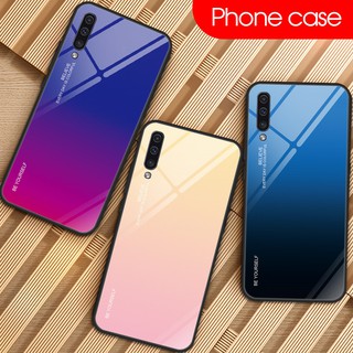 Ốp điện thoại tráng gương từ nhựa cứng màu gradient cho Samsung Galaxy A50 S A50S SM A505F A505