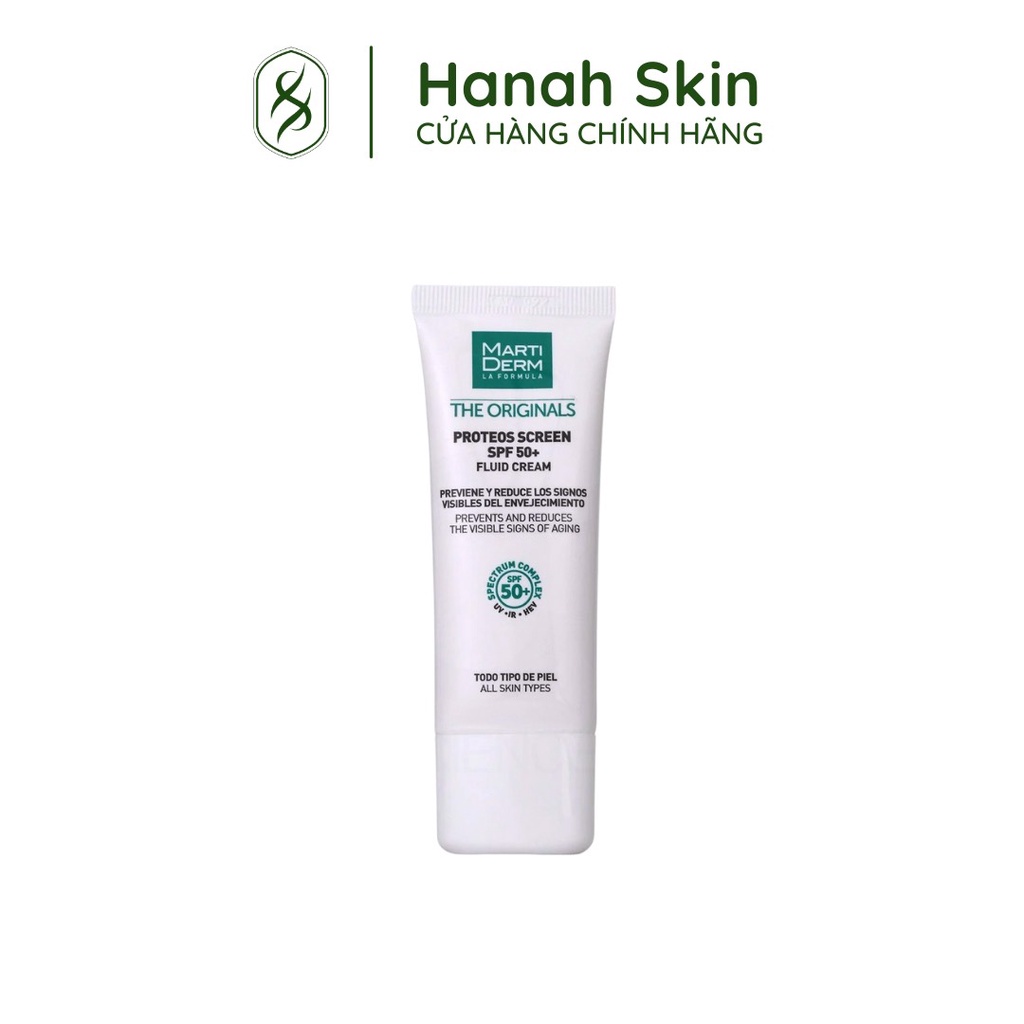 Kem Chống Nắng Phổ Rộng Toàn Diện Ngừa Lão Hóa, Phòng Chống Nám Quay Lại - MartiDerm The Originals Proteos Screen SPF50+