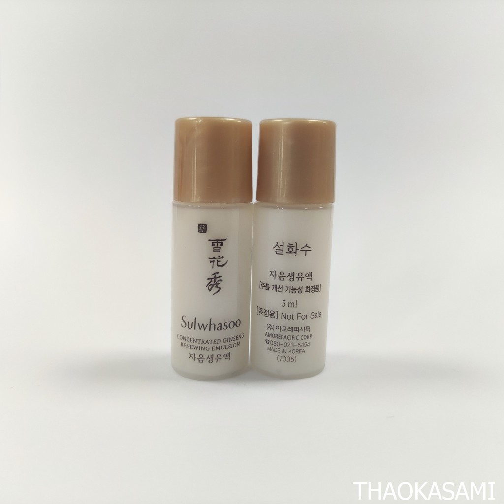 Nước hoa Hồng, Sữa Dưỡng Nhân Sâm Chống Lão Hóa Mini Sulwhasoo Concentrated Ginseng Renewing Emulsion 5ml