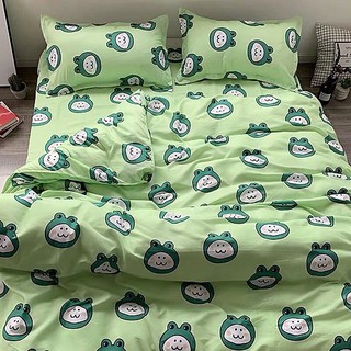 Vỏ chăn lồng được cotton poly hình ếch xanh