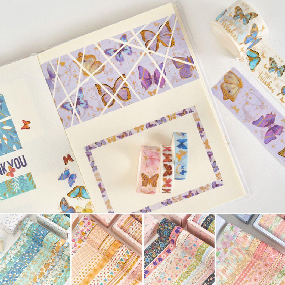 LEISURE Bộ 10 Cuộn Băng Keo Washi Chất Lượng Cao Dùng Trang Trí Sổ Tay DIY