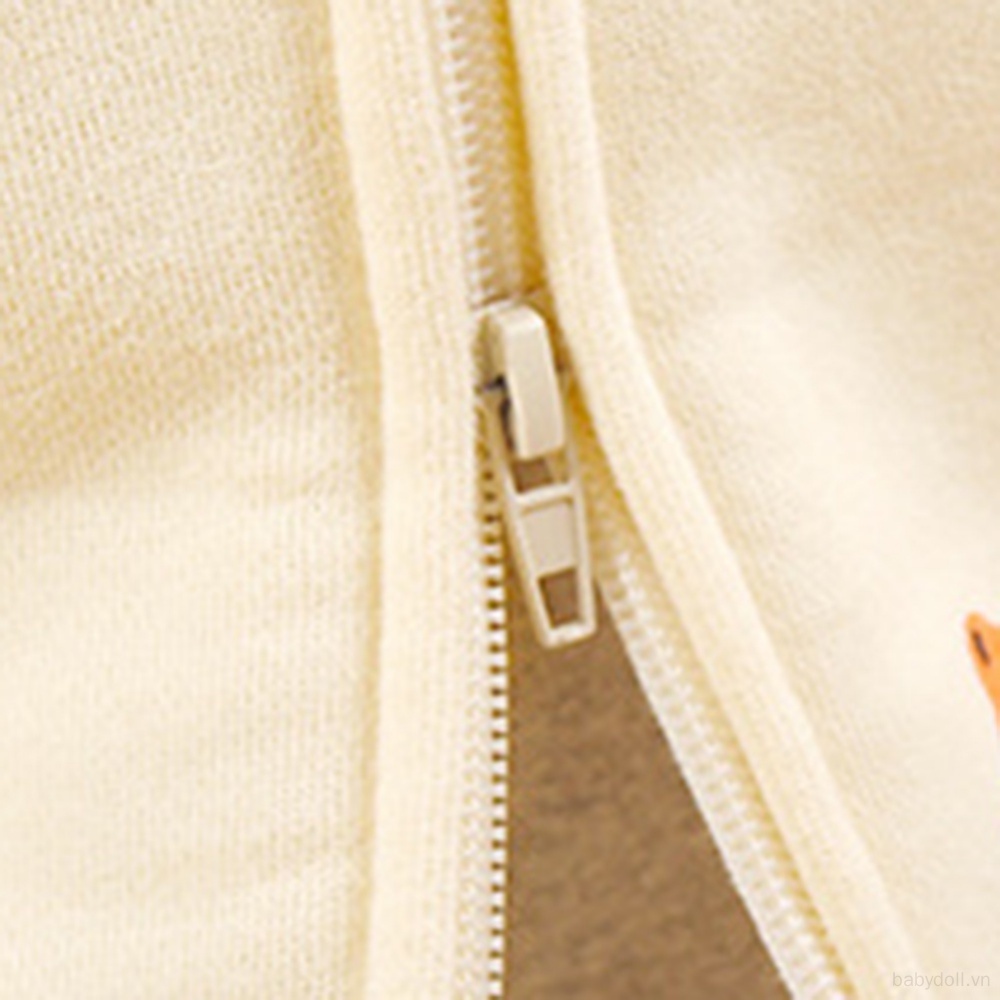 Áo Khoác Hoodie Tay Dài Có Khóa Kéo In Họa Tiết Hoạt Hình Gấu Dễ Thương Cho Bé Trai Và Gái