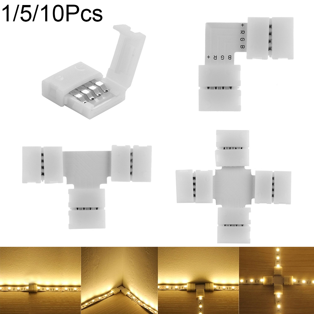 Set 1 / 5 / 10 Đầu Nối Dây Đèn Led 3528 5050 10mm 4pin