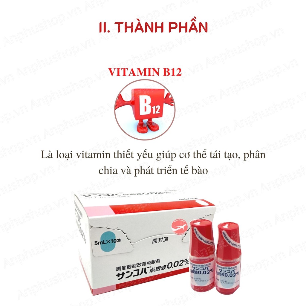 Nhỏ mắt Sancoba Nhật Bản 5ml giảm mỏi mắt, cận thị ( Hàng chính hãng)