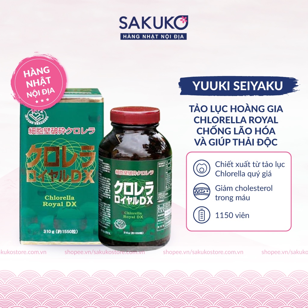 Tảo lục hoàng gia Chlorella Royal DX 1550 viên hàng Nhật nội địa Sakuko