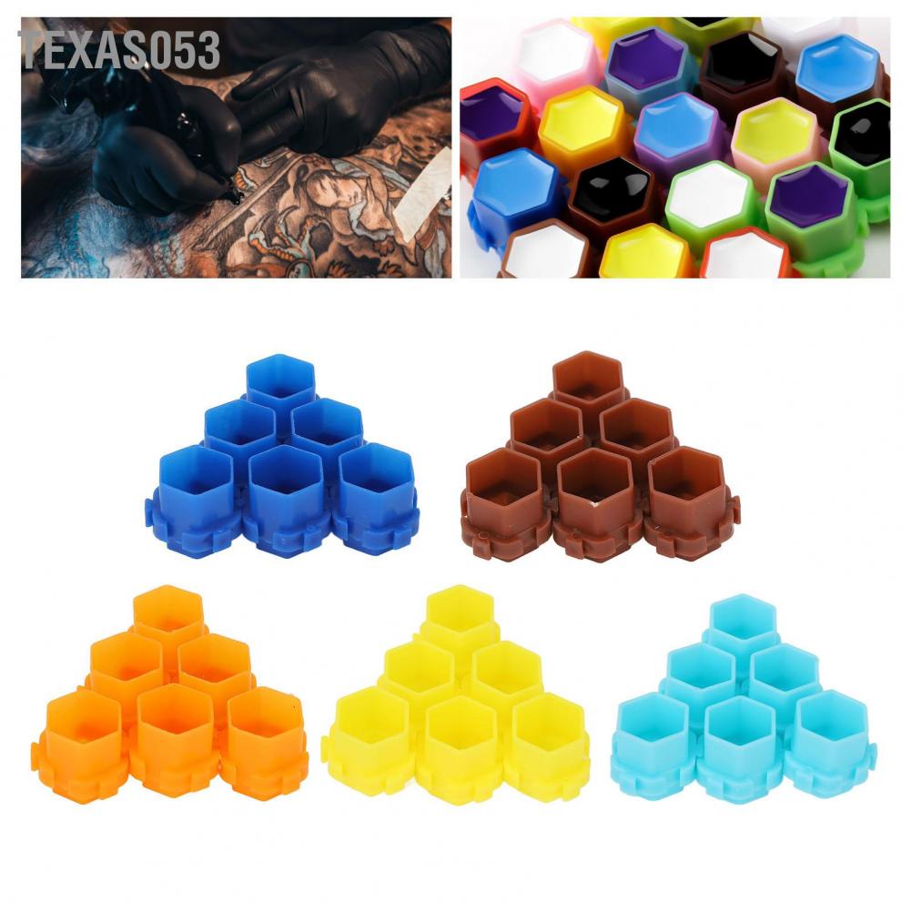 [Hàng Sẵn] [Túi 200 Cái] Cốc đựng mực hình xăm Hình tổ ong có thể ghép nối【Texas053】