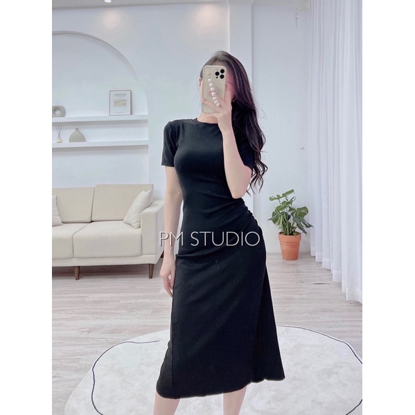 VÁY BODY THIẾT KẾ DÚM HÔNG MÀU ĐEN CỰC SANG CHO CHỊ EM