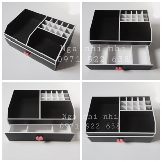 Kệ mỹ phẩm 2 tầng 30cm màu đen