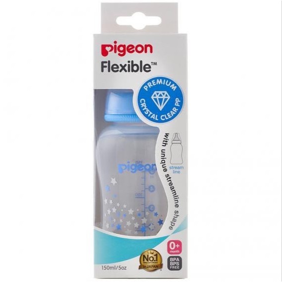 Bình Sữa Pigeon Cổ Hẹp 150ml Bình Sữa Cho Bé Sơ Sinh Nhưa PP Streamline Dung Tích 150ml Hình Ngôi Sao ( Mẫu Mới )