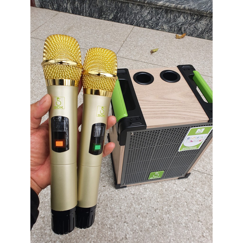 Loa kéo karaoke bluetooth mini SOK bass 16 Loa kẹo kéo di động thùng gỗ ưu việt hơn JBZ