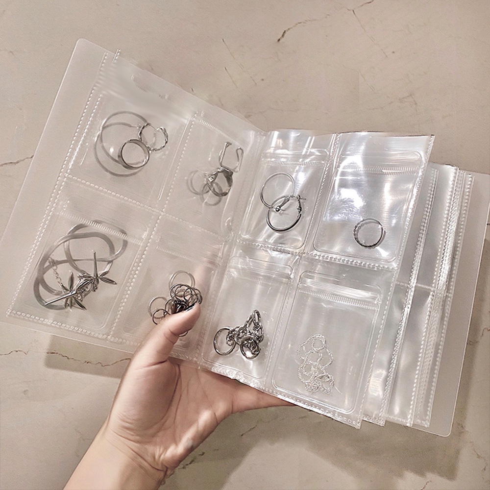 Túi Nhựa Trong Suốt Nhiều Ngăn Đựng Trang Sức Chống Bụi Chống Oxy Hóa Có Thể Tái Sử Dụng