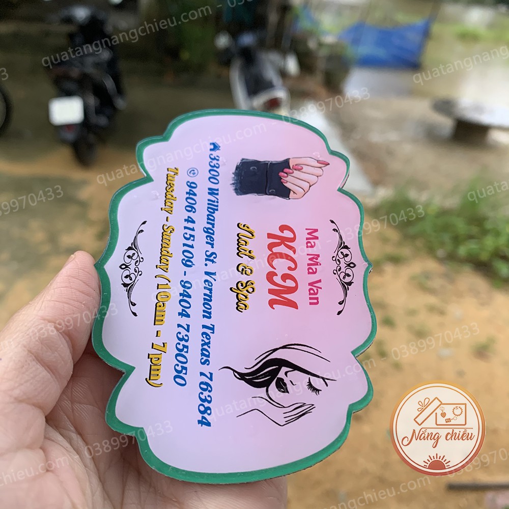 Bảng làm nail, bảng chụp mẫu nail, mi, móng in theo yêu cầu, Bảng hiệu chụp mẫu xinh xắn, chất liệu mica