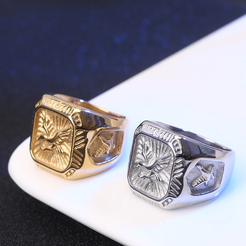 Nhẫn Thép Không Gỉ Thời Trang Cho Nam Size 7-9