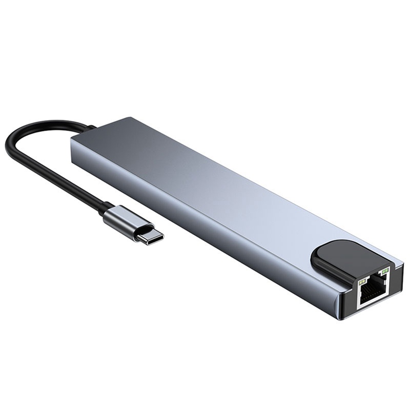 Dock Hub Chuyển Đổi 8 Trong 1 USB C Sang HDMI-Compatible 4K Rj45 Lan 100M OTG Với Đầu Đọc Thẻ PD TF SD Cho Macbook Air M1