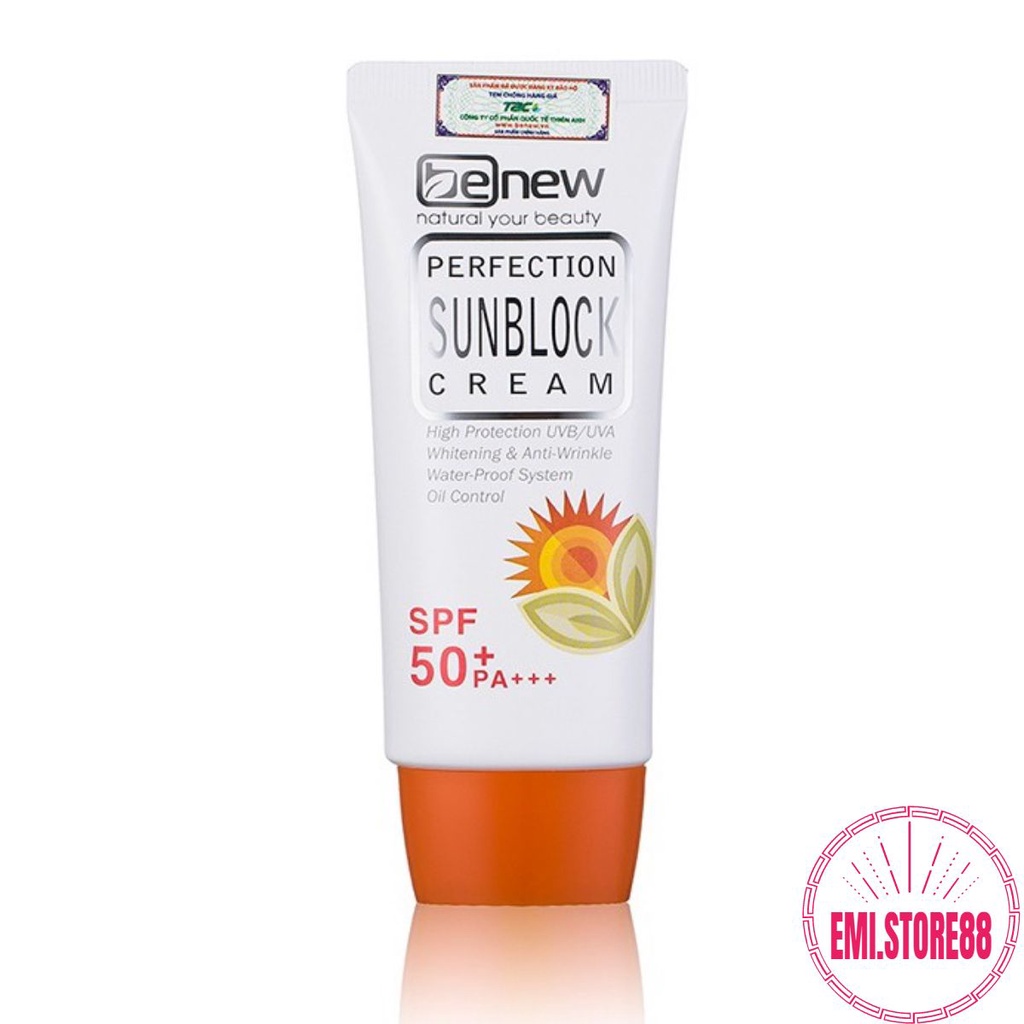 Kem Chống Nắng Hàn Quốc BENEW Trắng Da, Kiềm Dầu, Nâng Tone, Không Nhờn Dính SUN BLOCK CREAM SPF 50 PA +++ 50m