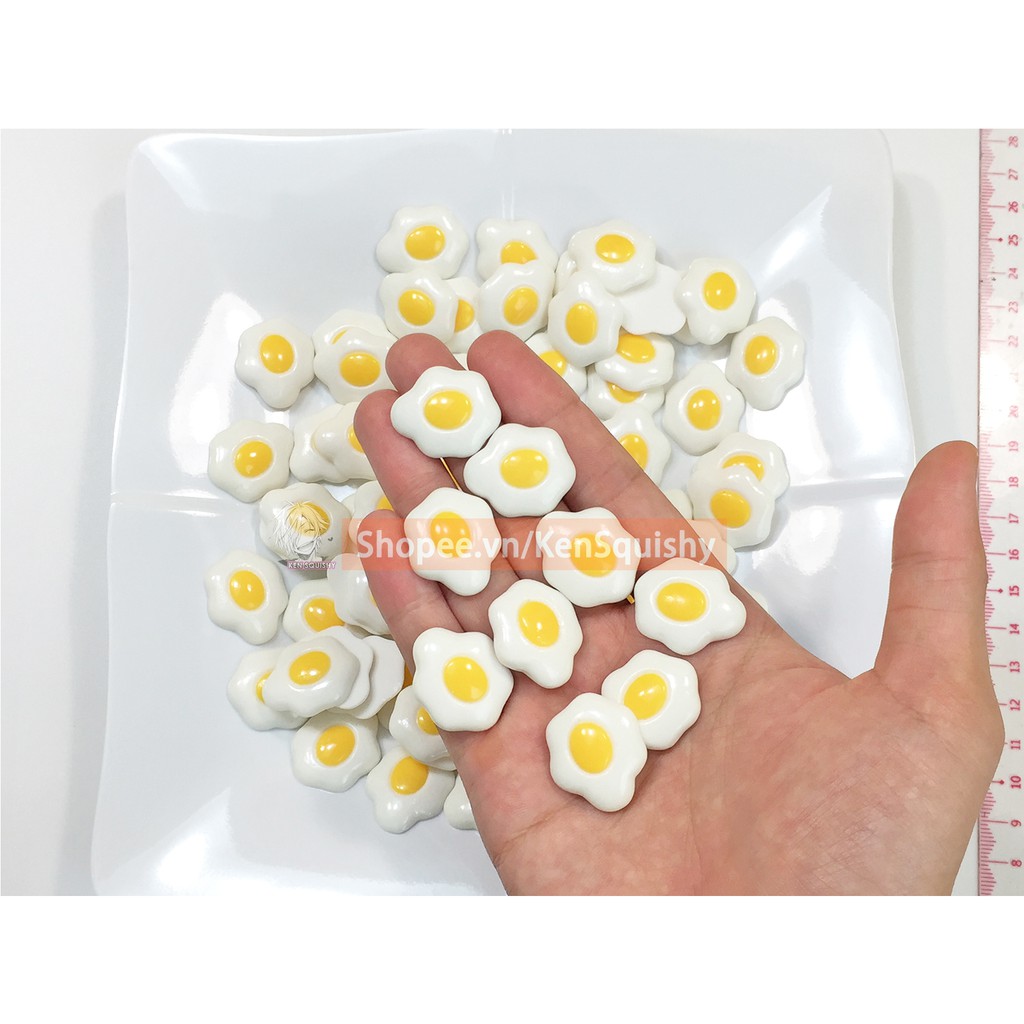 Charm Trứng Rán Nguyên Liệu Trí Slime / Ốp Điện Thoại / Handmade