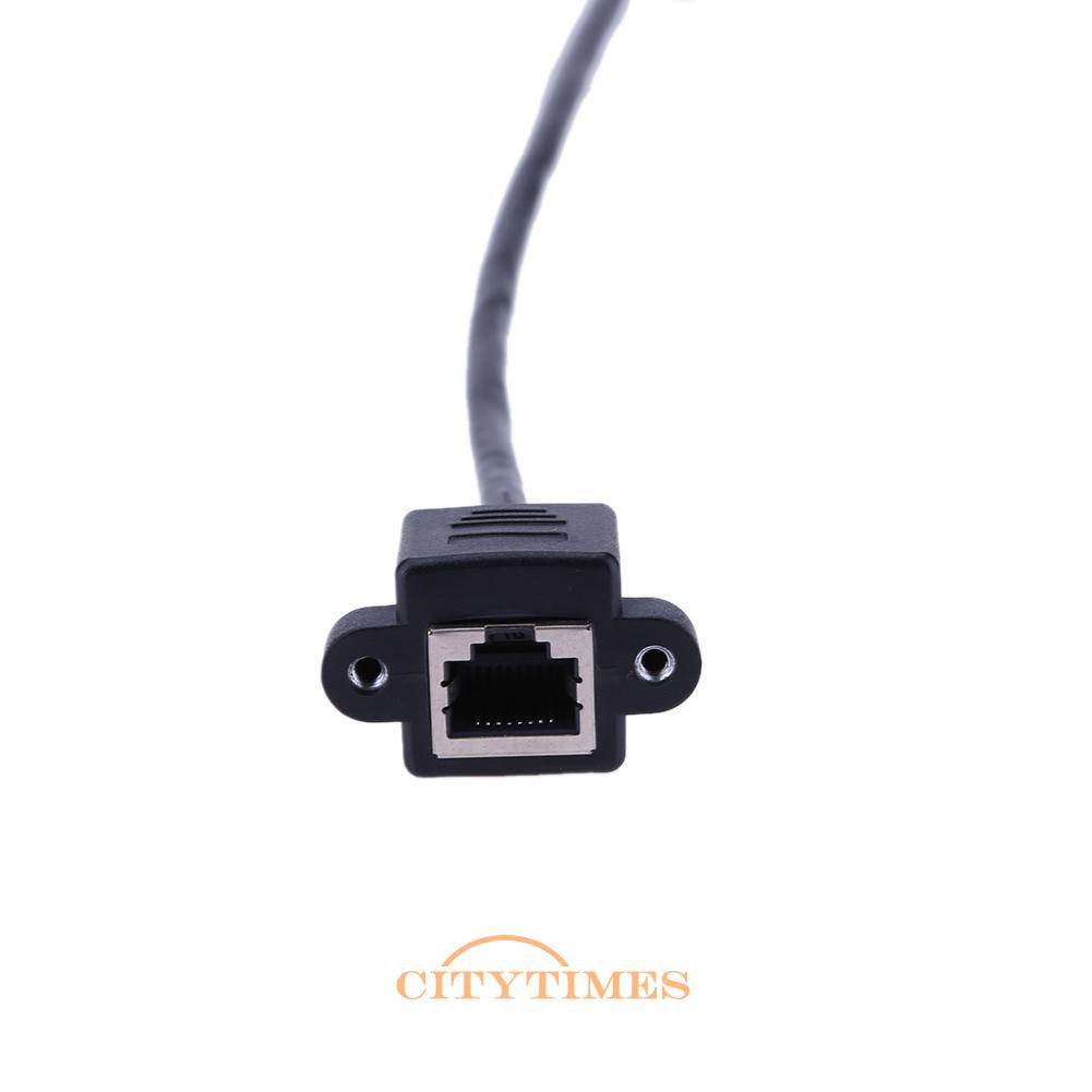 Dây Cáp Mạng Rj45 Nối Dài Đầu Cái Kèm Ốc Vít Cố Định Màu Đen