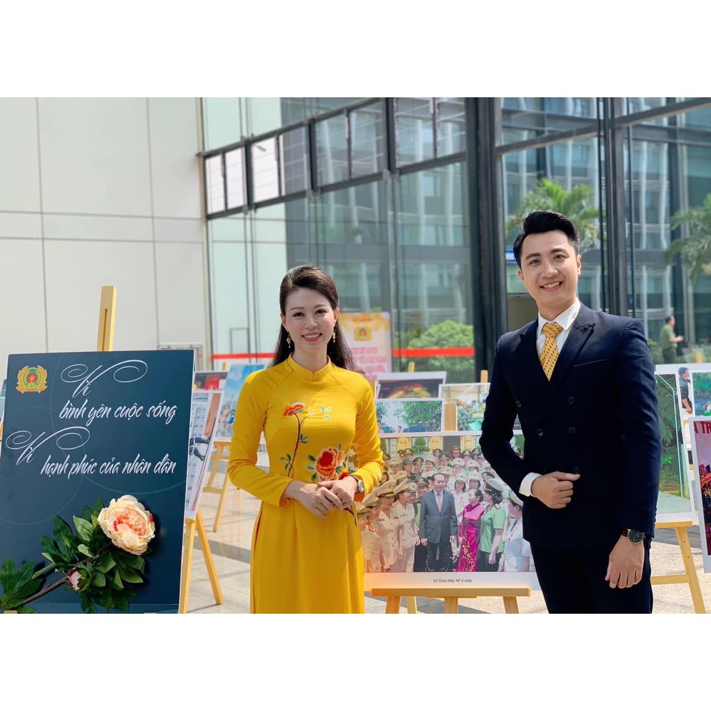 Áo dài truyền thống, Áo Dài thêu hoa màu vàng-Mã T3