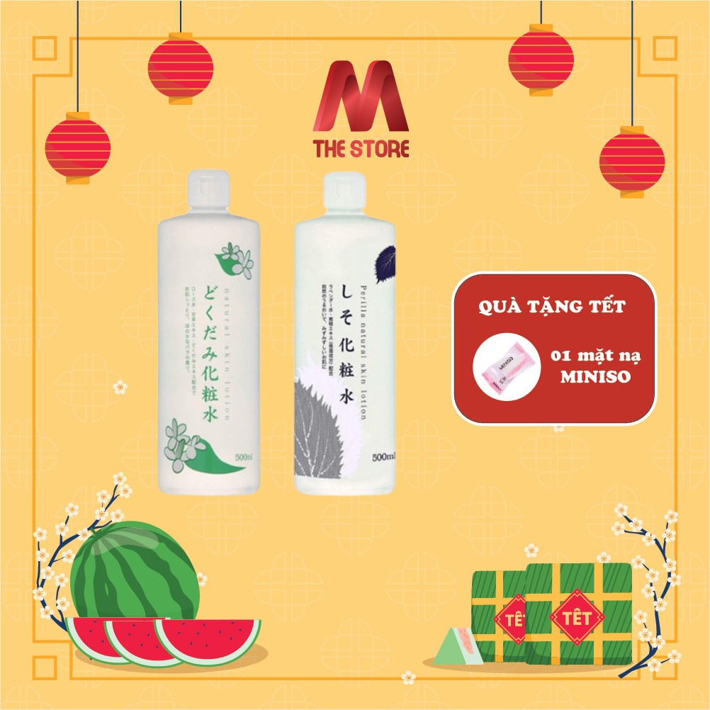 Nước Hoa Hồng Diếp Cá, Toner Tía Tô Dokudami Natural Skin Nhật Bản 500ml