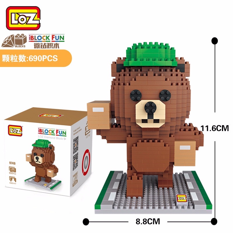 Đồ chơi xếp hình lắp ráp LOZ LOZ MINI Nhân vật hoạt hình  NANOBLOCKS