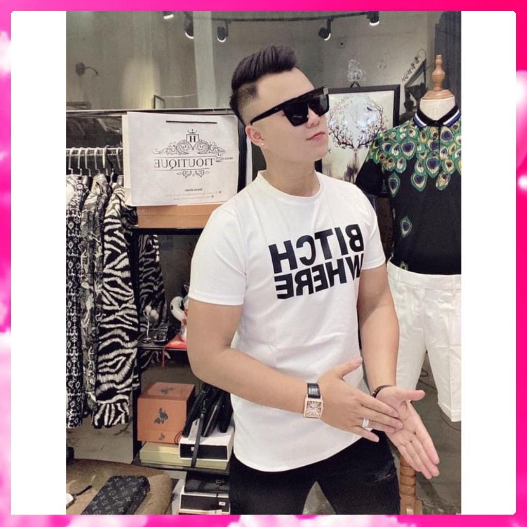 Áo thunT-shirt unisex BITCH WHERE giản đơn cao cấp có bigsize tới 90kg Chíp Store | BigBuy360 - bigbuy360.vn