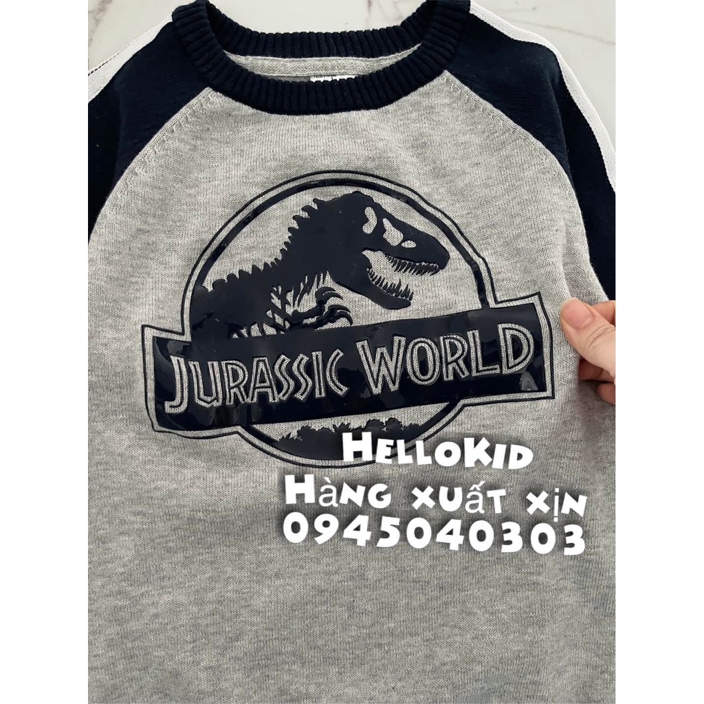 Áo len dệt kim hình khủng long Jurassic World