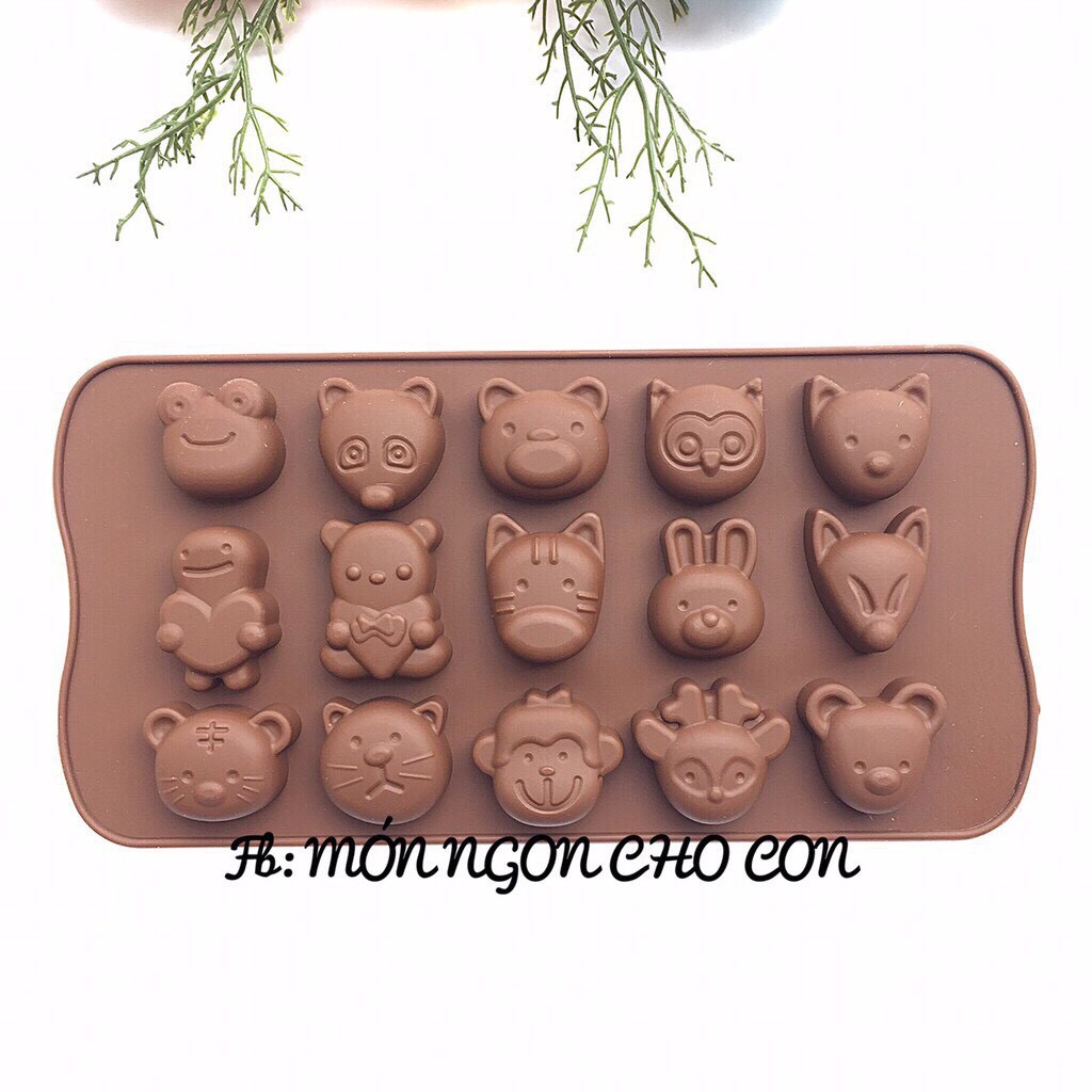 Khuôn Silicon Làm Thạch Kẹo ⚜️FREESHIP⚜️Khuôn Silicon Rau Câu, Socola Hình Mặt Thú