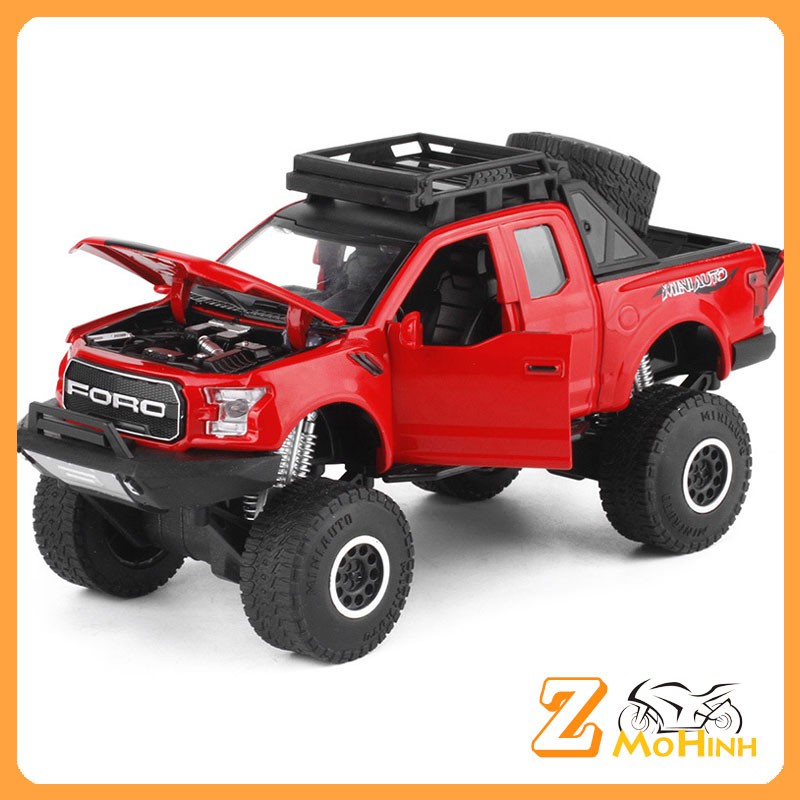 MÔ HÌNH XE Ô TÔ FORD F150 Raptor Offroad đúc Kim Loại - tỷ lệ 1:32 Đỏ