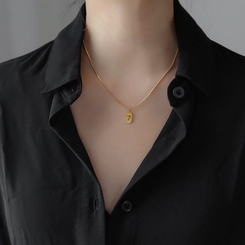 Dây chuyền Titan số 7 may mắn không gỉ, vòng cổ thời trang Filibra DC007