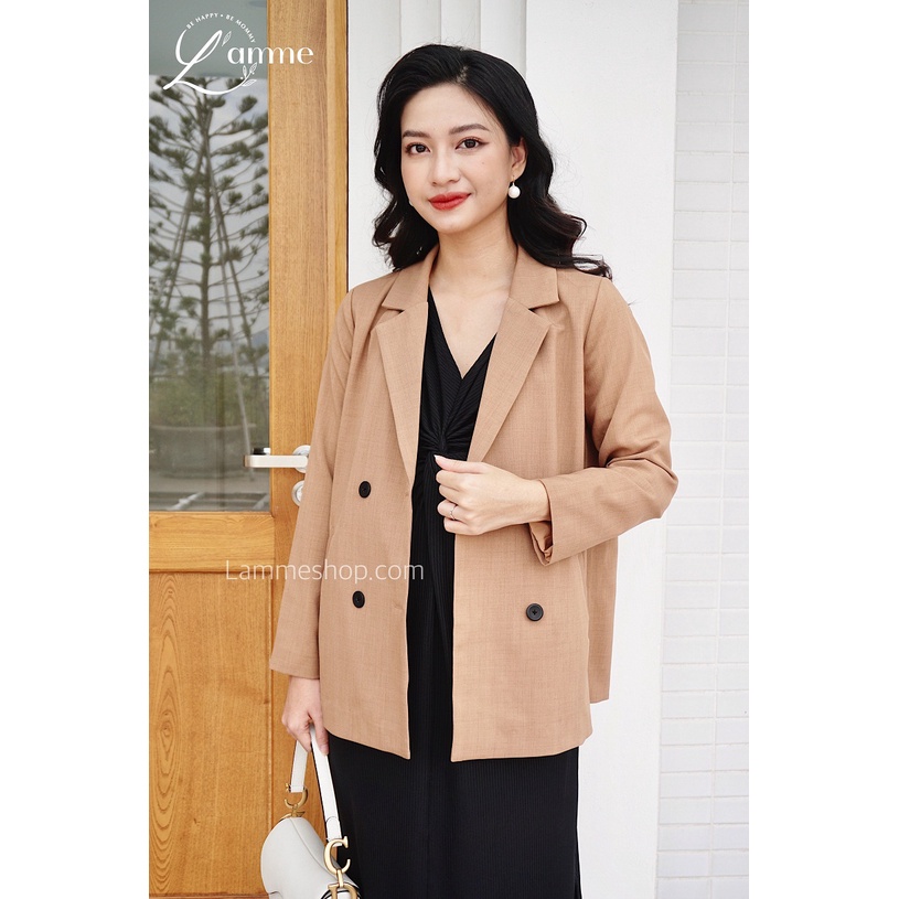 Áo khoác bầu Blazer 01 bốn cúc dáng rộng, trẻ trung thanh lịch thiết kế bởi LAMME