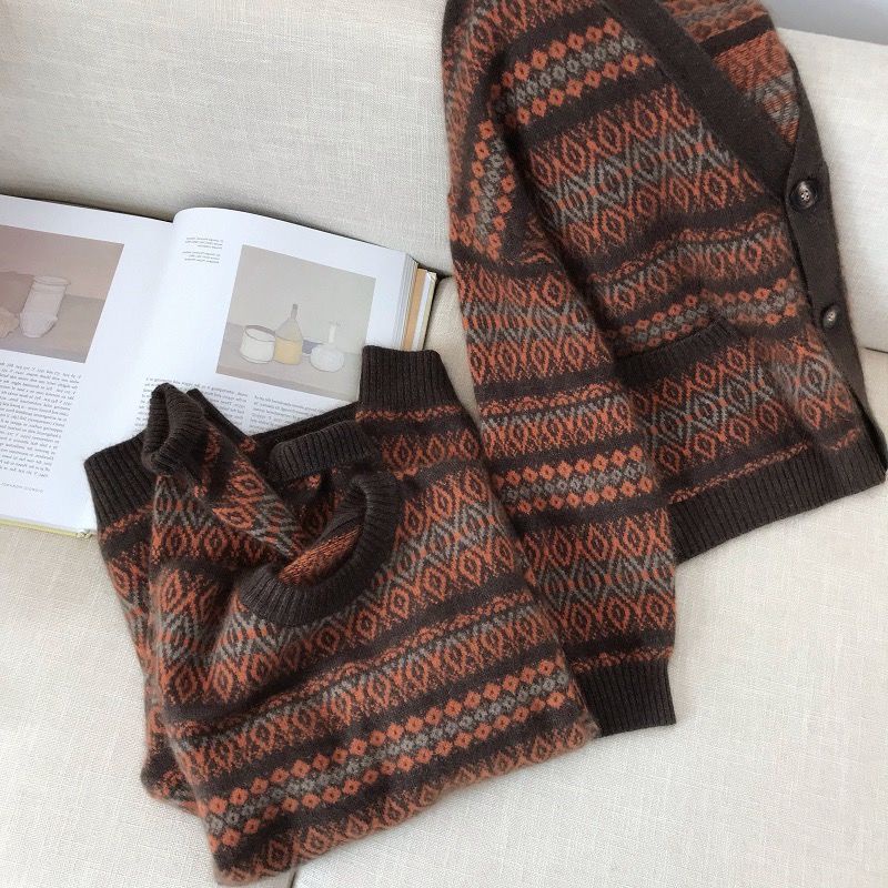Áo Khoác Cardigan Dệt Kim Phong Cách Retro Cho Nữ