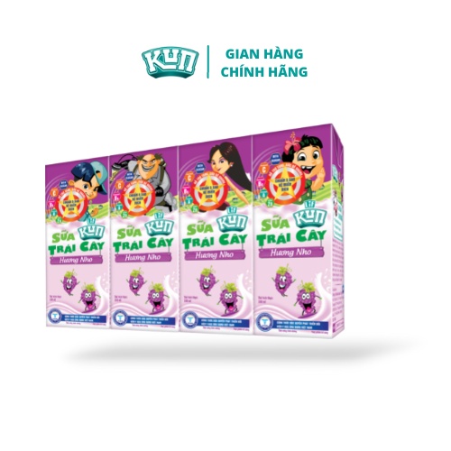 KUN_Sữa Trái Cây hương Nho Thùng 48 Hộp x 180ml