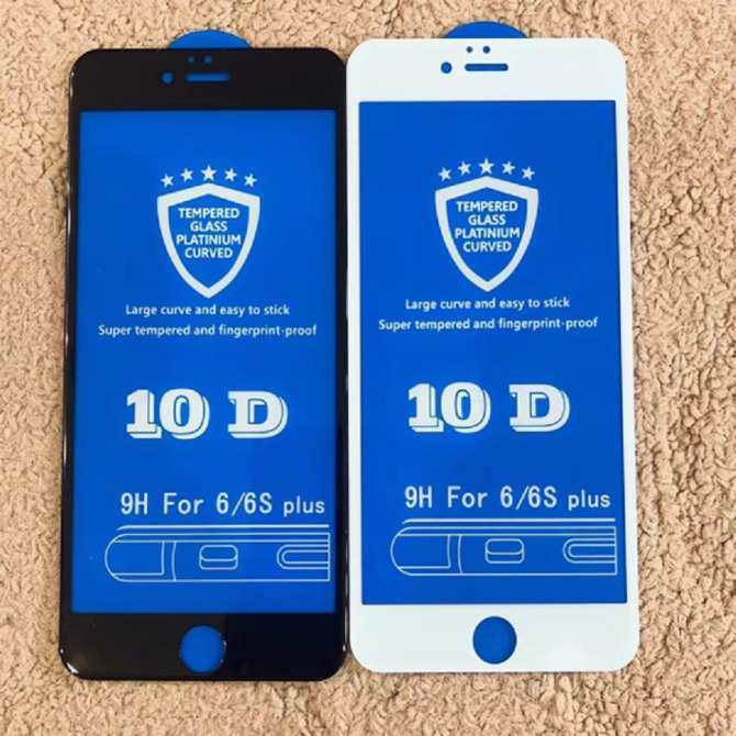 Siêu Kính Cường Lực 10D Full Màn Bo Viền Vát Cạnh Cho Iphone 6/6 Plus/7/7Plus/8/8 Plus/X Mới