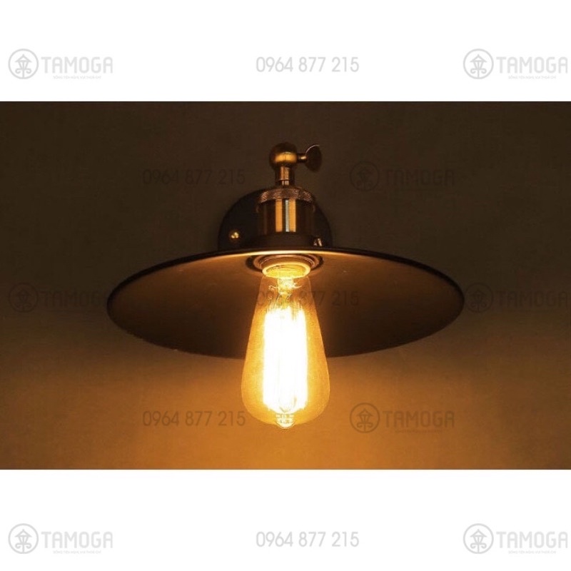 Đèn gắn tường, đèn vách kiểu  Vintage chao hình nón cổ điển DGT 6754 + Kèm bóng led Edison 8W
