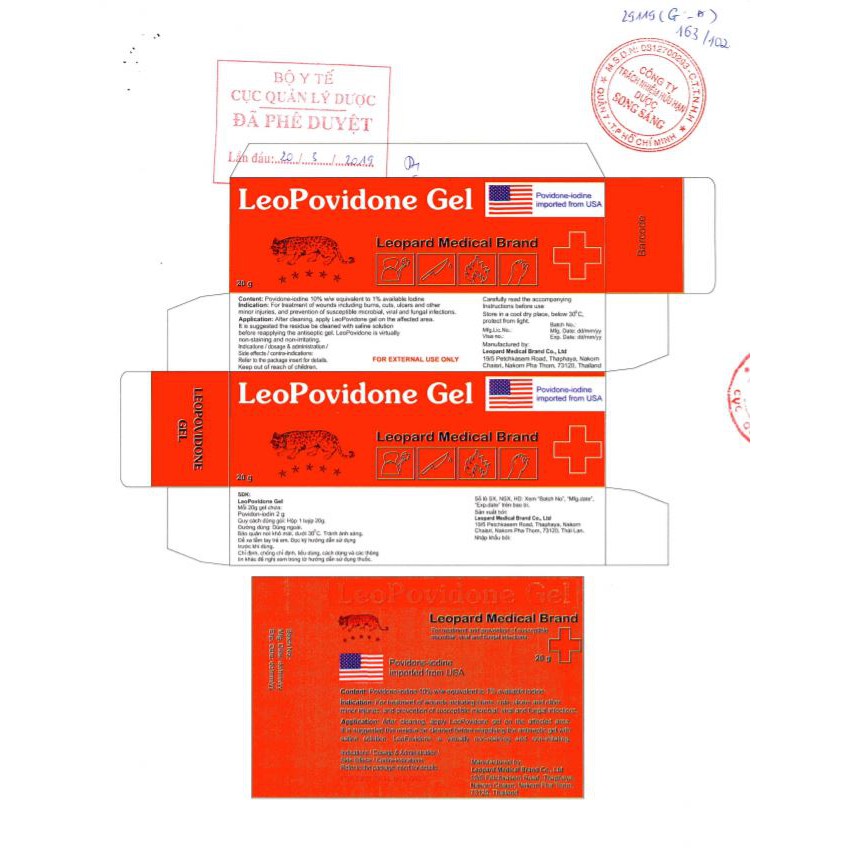 Gel LeoPovidone hỗ trợ BỎNG (THÁI LAN 20g) - cvspharmacy