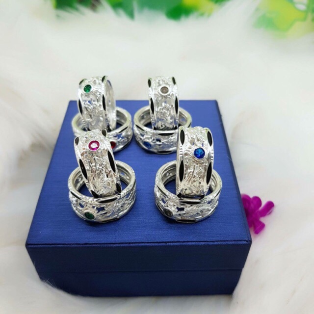 NHẪN BẠC NAM RỒNG PHƯỢNG ÔM NGỌC BẠC TA 925 KHÔNG PHAI MÀU