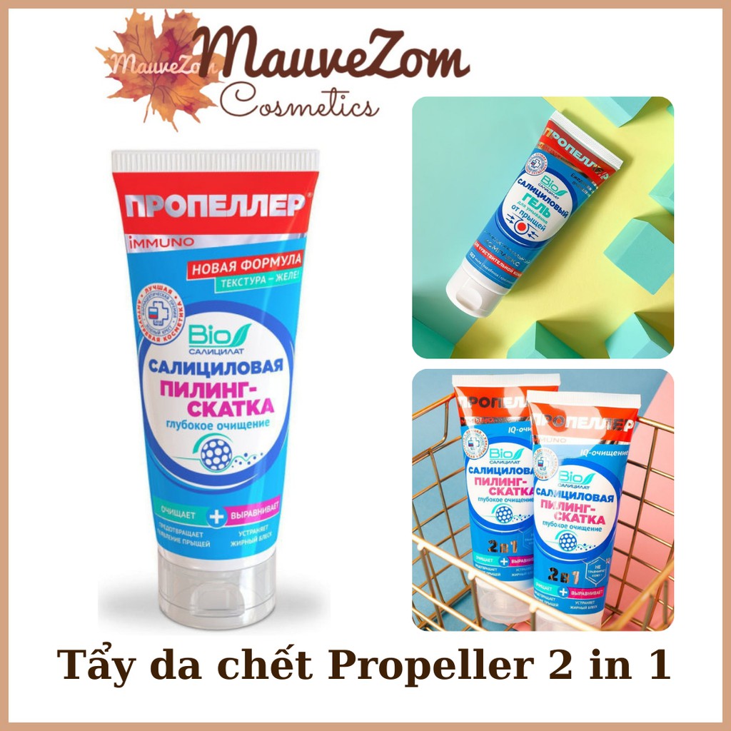 Tẩy da chết Propeller 2 in 1 phù hợp cả da mụn, da nhạy cảm