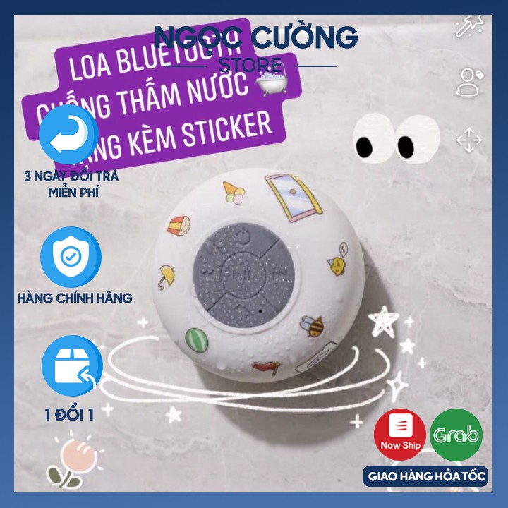 Loa bluetooth không dây chống nước gắn tường, nhà tắm tặng kèm miếng dán stick