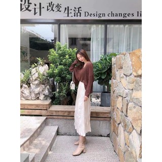[Order] Bốt nữ da mềm đế vuông dáng basic