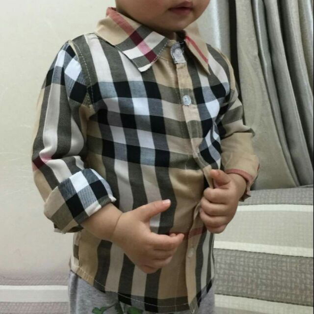 sơ mi kẻ dài tay cho bé trai