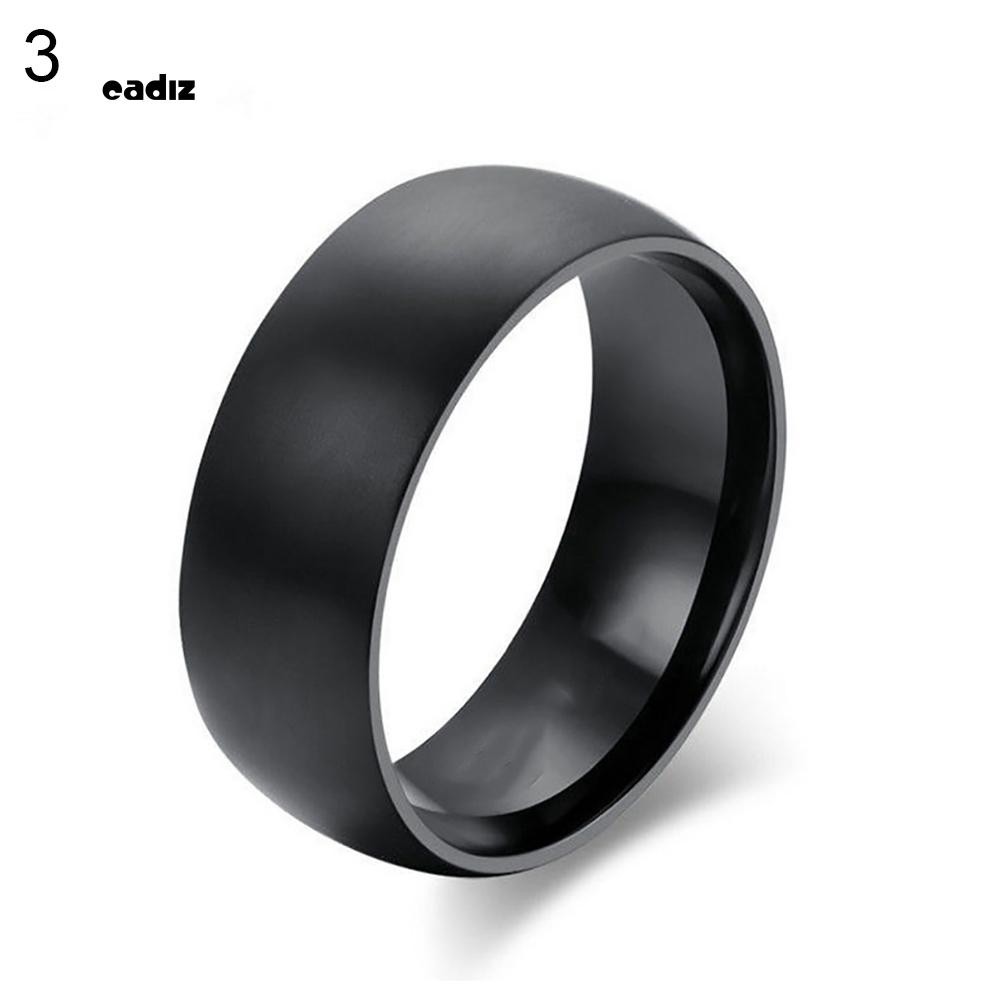 Nhẫn Titanium Màu Đen 8mm Mạnh Mẽ Cá Tính Dành Cho Nam