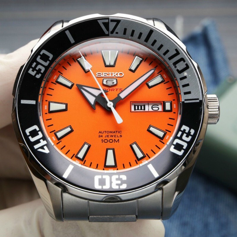 Đồng hồ nam Seiko Automatic size 43mm dây kim loại cao cấp chống gỉ, chống nước 10ATM